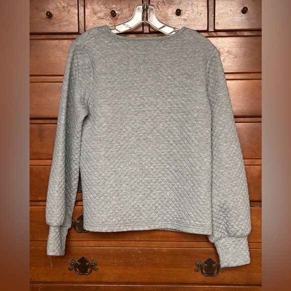 Dainty Jewels women’s grey quilted long sleeve sweater, size M - Picture 4 of 9